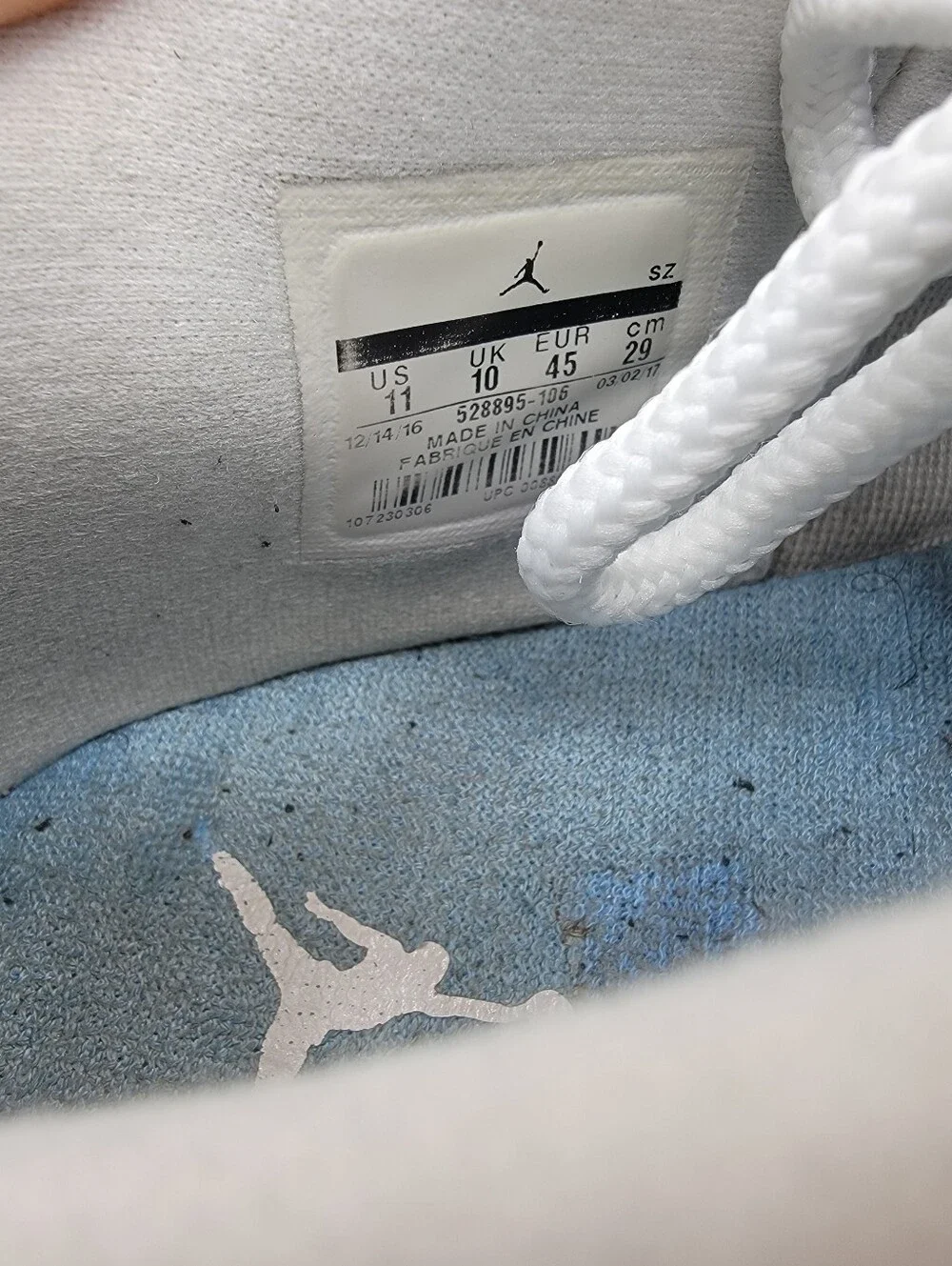 2016 Nike Air Jordan 11 Low Retro UNC Blue University White Men's Size 11